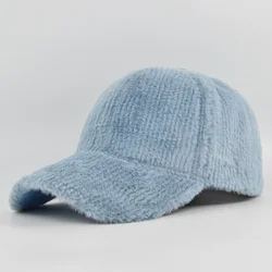 Autumn Winter Baseball Cap Women Artificial Lamb Wool Hats Keep Warm Cap Plush Baseball Caps Spring Baseball Cap Solid Sunshade
