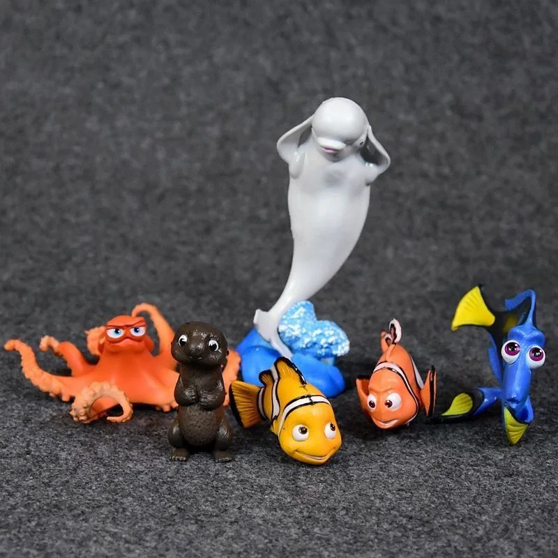 

Disney Finding Dory Figure Set 6pcs Cartoon Clownfish Octopus Beluga Dolphin Toy Doll Cake Decor Desktop Ornament Kids Gift Coll
