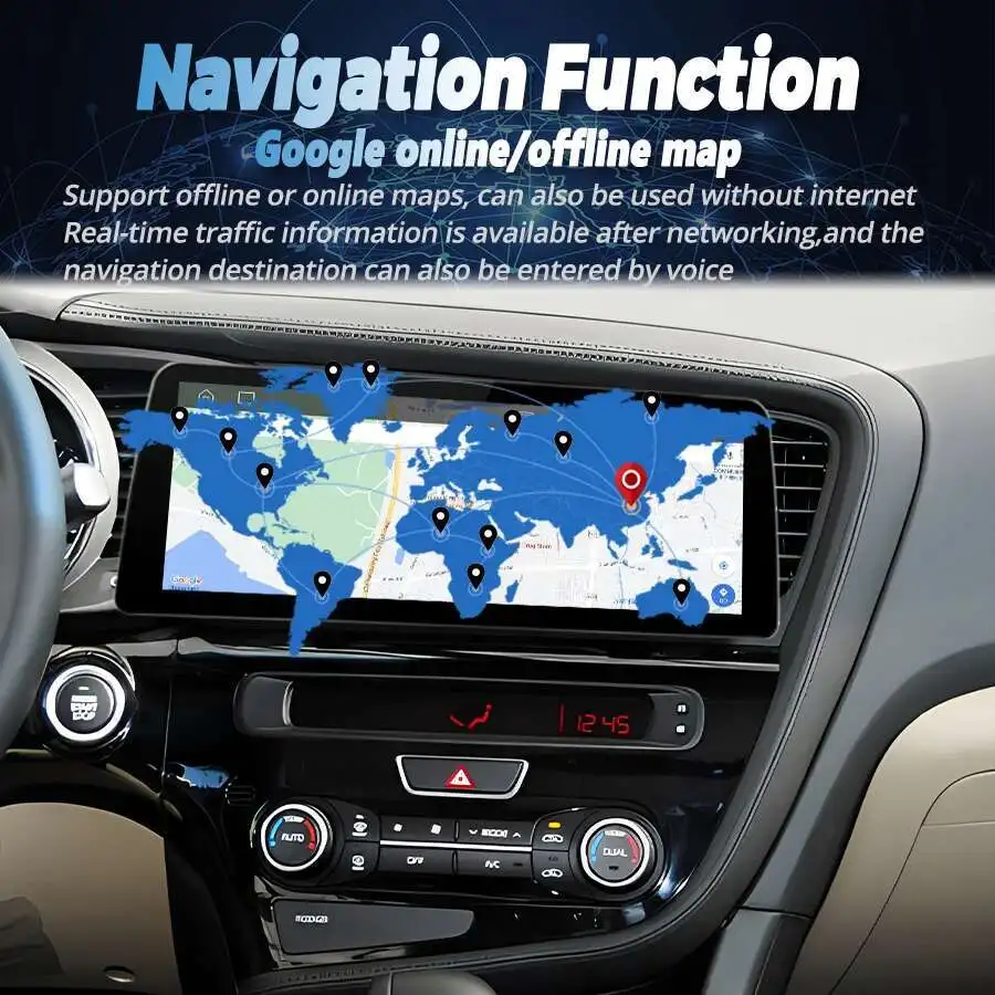 12,3 zoll Breiten Bildschirm Android 14 Auto Video Player 2Din Radio Stereo Für KIA OPTIMA K5 2014 2015 GPS multimedia Carplay Kopf Einheit