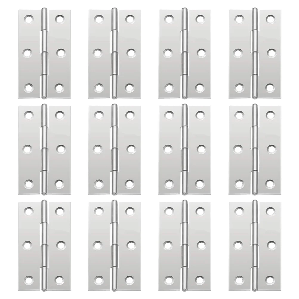 

12pcs Stainless Steel Heavy Duty Silent Closure Durable For Cabinets Wardrobes Furniture Hardware Lift Off Hinges Small Door