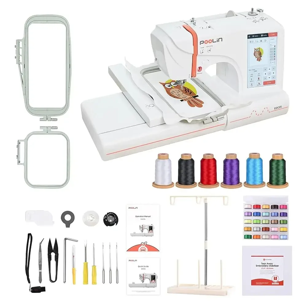 

Poolin EOC05 Embroidery Machine 4 x 9.25 Inch Large Hoop Embroidery Area Computerized Embroidery Machine