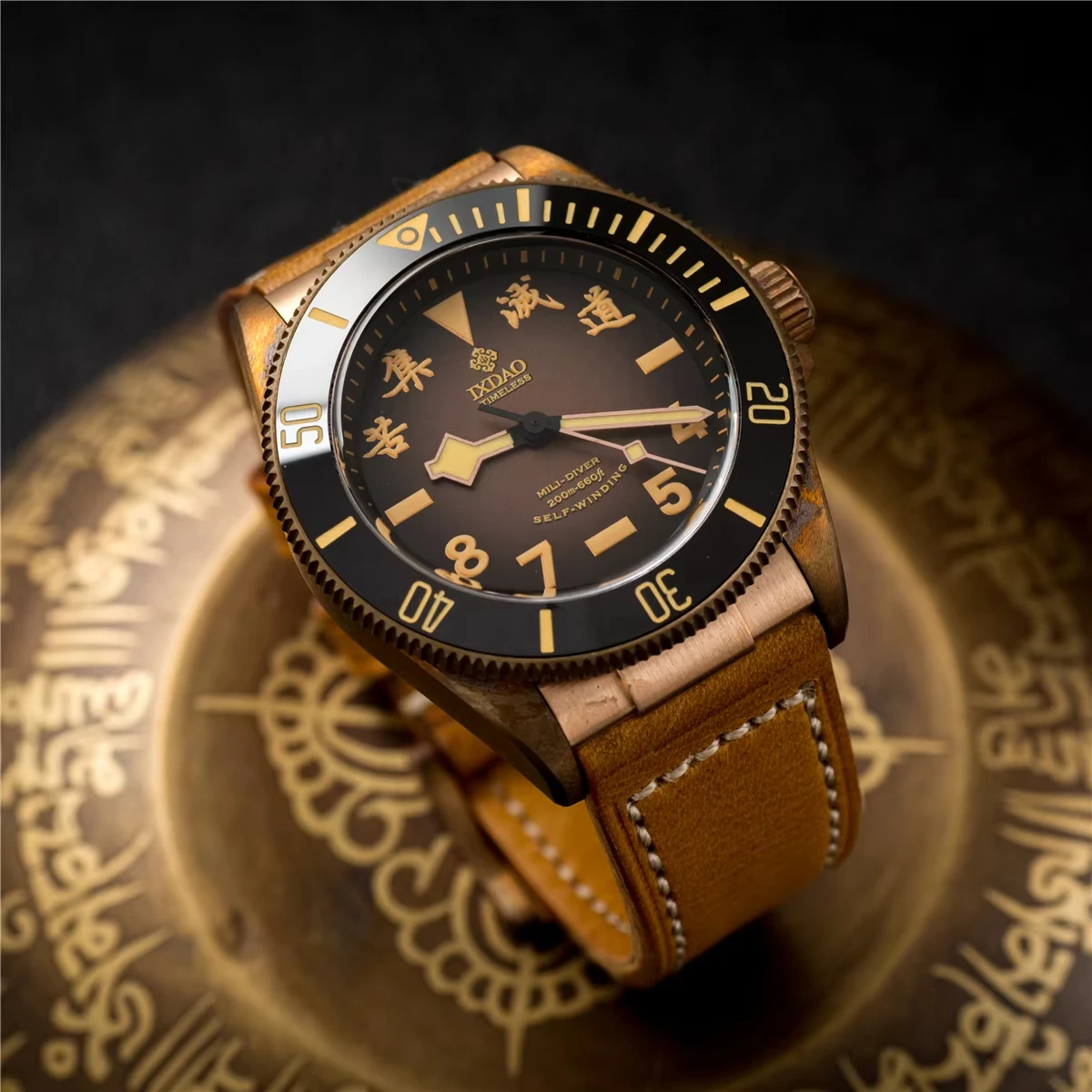 2024 New IPOSE IX&DAO Bronze Vintage Men Automatic Mechanical Watch PT5000 Luxury Sapphire WaterResistant C3 Clock reloj hombre