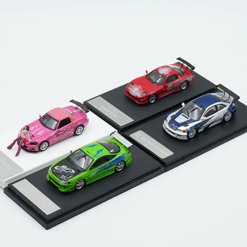 تجاوز FS مورتال DCM في المخزون 1:64 الكسوف D30 Robocar FNF S2000 AP1 SUKI E46 M3 GTR دييكاست نموذج سيارة جمع اللعب