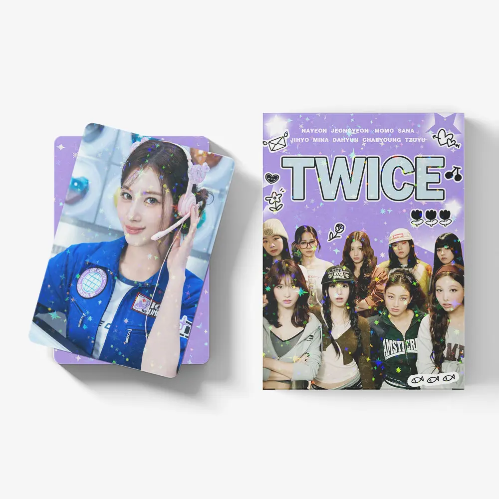 Twice, Once, Cartões de Fotos Kpop, Caixa com 45 Cartões a Laser, Cartões de Fotos de Alta Definição, Colecionáveis, Álbuns de Produtos para Fãs, Artigos de Concerto, Pequenos Presentes, Presentes de Feriado, Decorações