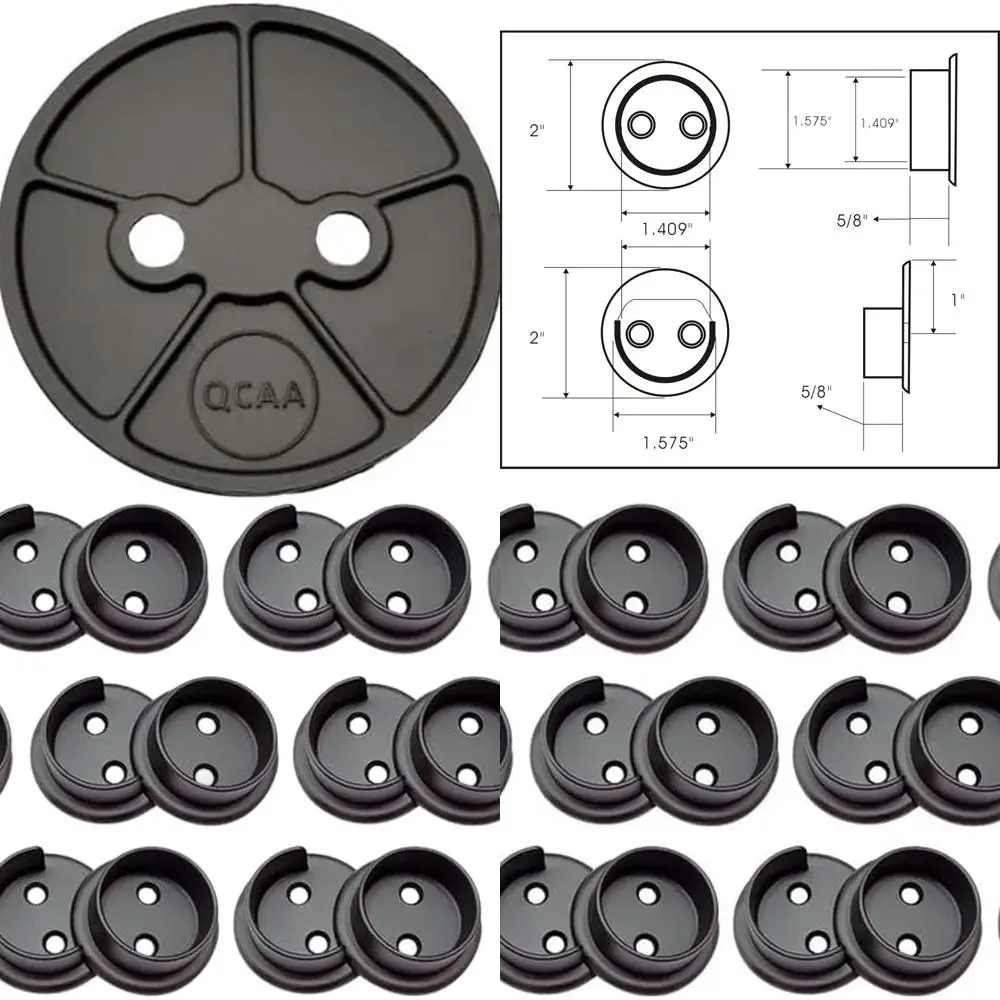 

Sturdy Metal Pole Sockets, 1-3/8, Matte Black, 12 Sets, Taiwan-Made