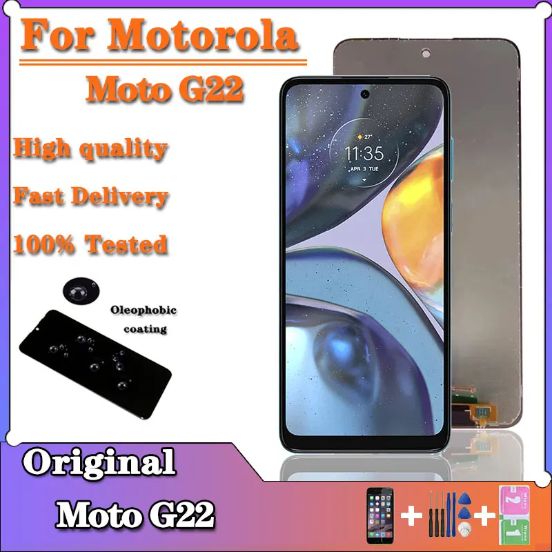 

6.5" Original LCD Display For Motorola Moto G22 Touch Screen Digitizer Assembly For Moto G22 2020 Replacement With Frame
