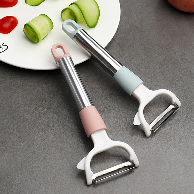 (Buy 1 get 1 free) Multifunctional Paring Knife Scraper Household Kitchen Long Handle Creative Potato Peeling Potato Peeling Fruit Tools Plane Knife