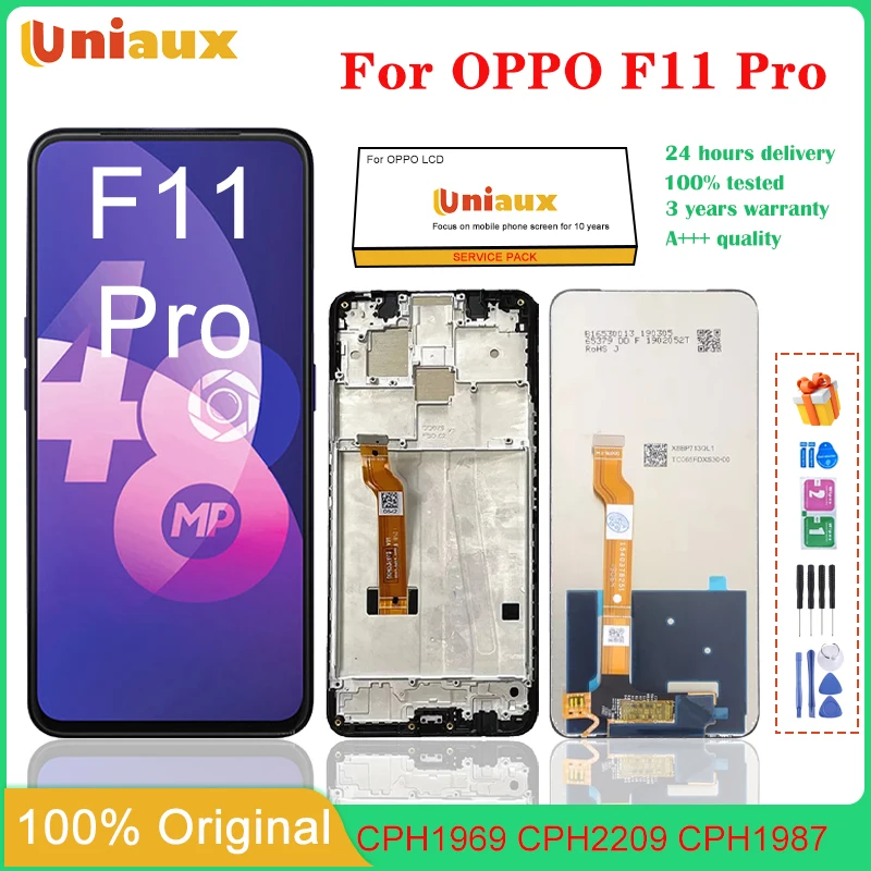 

6.53" Original For OPPO F11 Pro CPH1969 CPH2209 LCD Display With Frame Touch Screen Digitizer Assembly For OPPO F11Pro LCD