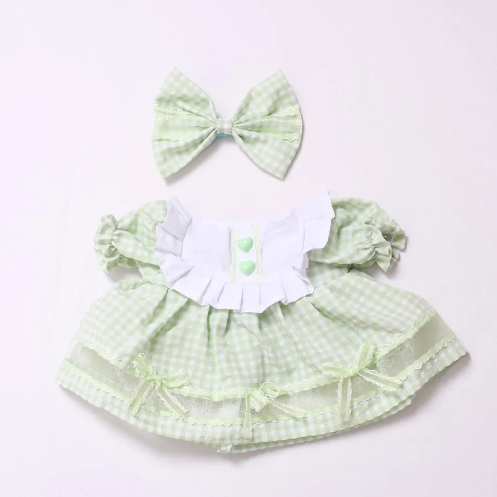 For 38cm Labubu Doll Clothes Plaid Skirt Set Dress Up Doll Accessories Changing Dress Sitting Party Playing House Game Gift Toys