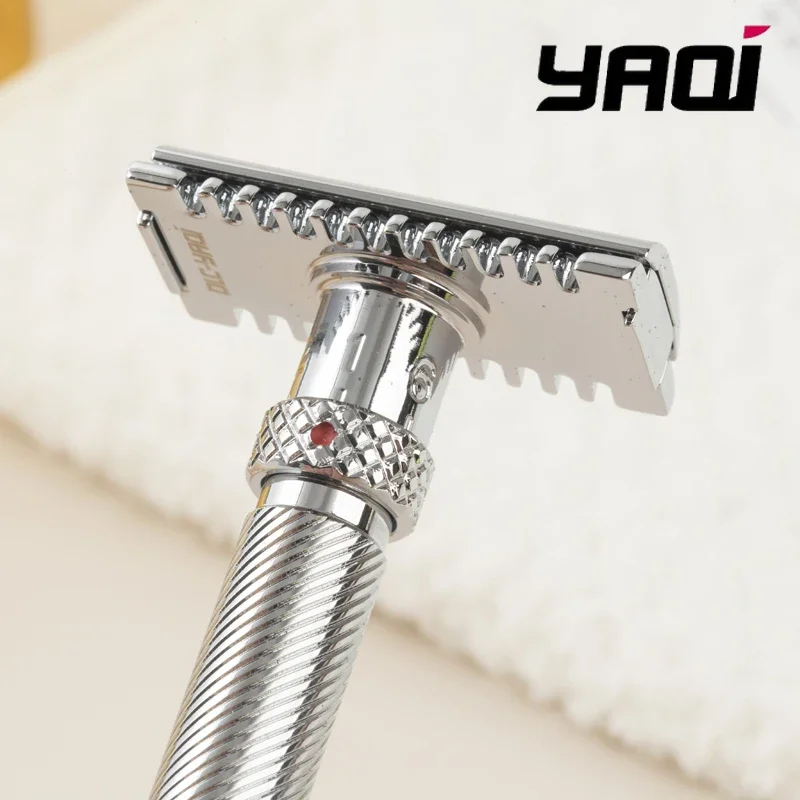 Mens Safety Razor 2026 Yaqi Adjustable THE FINAL CUT OC Chrome Color Beard Shaver