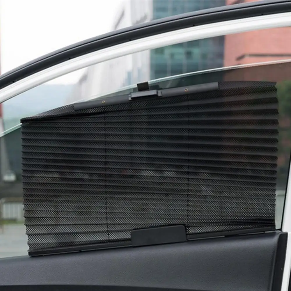 New Summer Car Automatic Retractable Side Window Curtain Easy To Install Block Heat & Sun Light Sun Shield Blind Sunshade