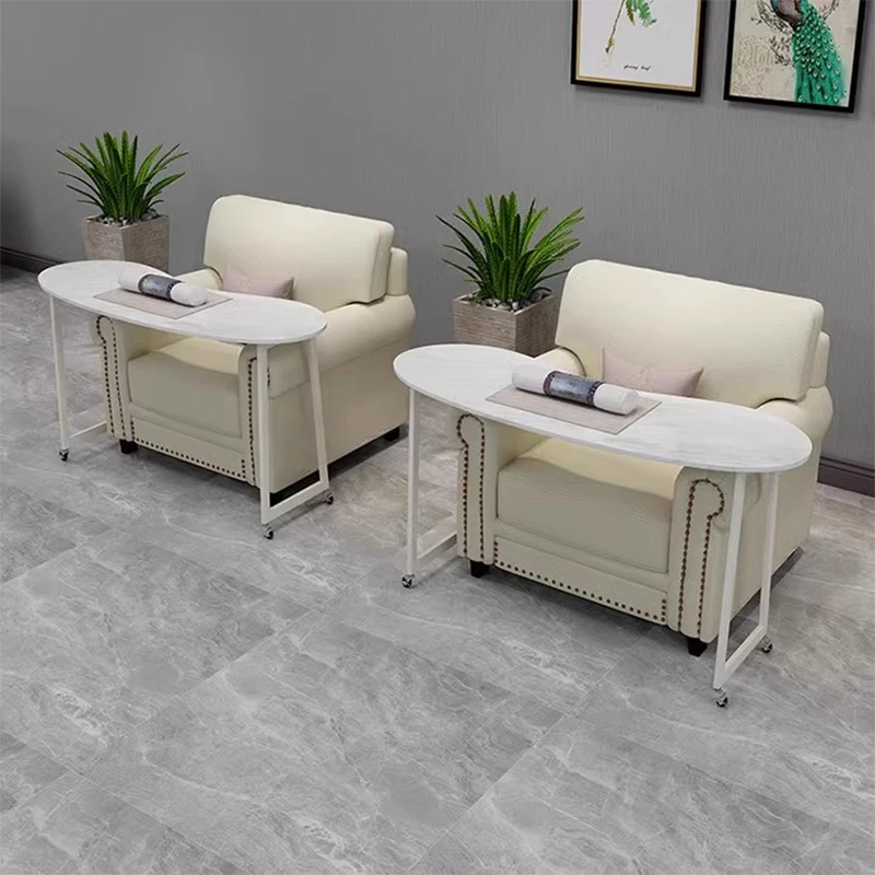 Movable Nordic Manicure Table Dressing Simple Cream Style Nail Tables Marble Tabletop Reception Commercial Furniture Mesas LLMT