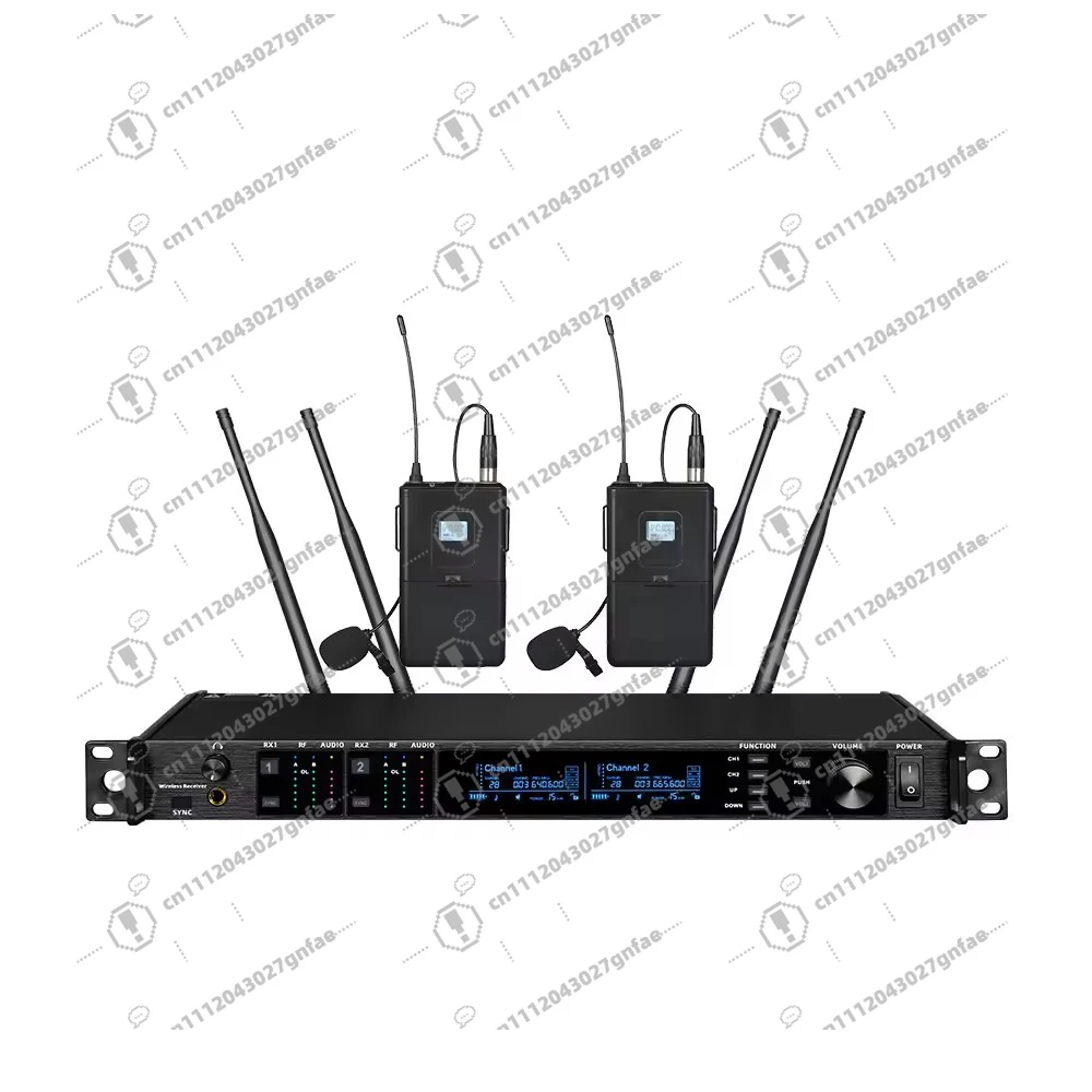 Professional 2-Channel UHF True Diversity Wireless Microphone System for Stage Performance
