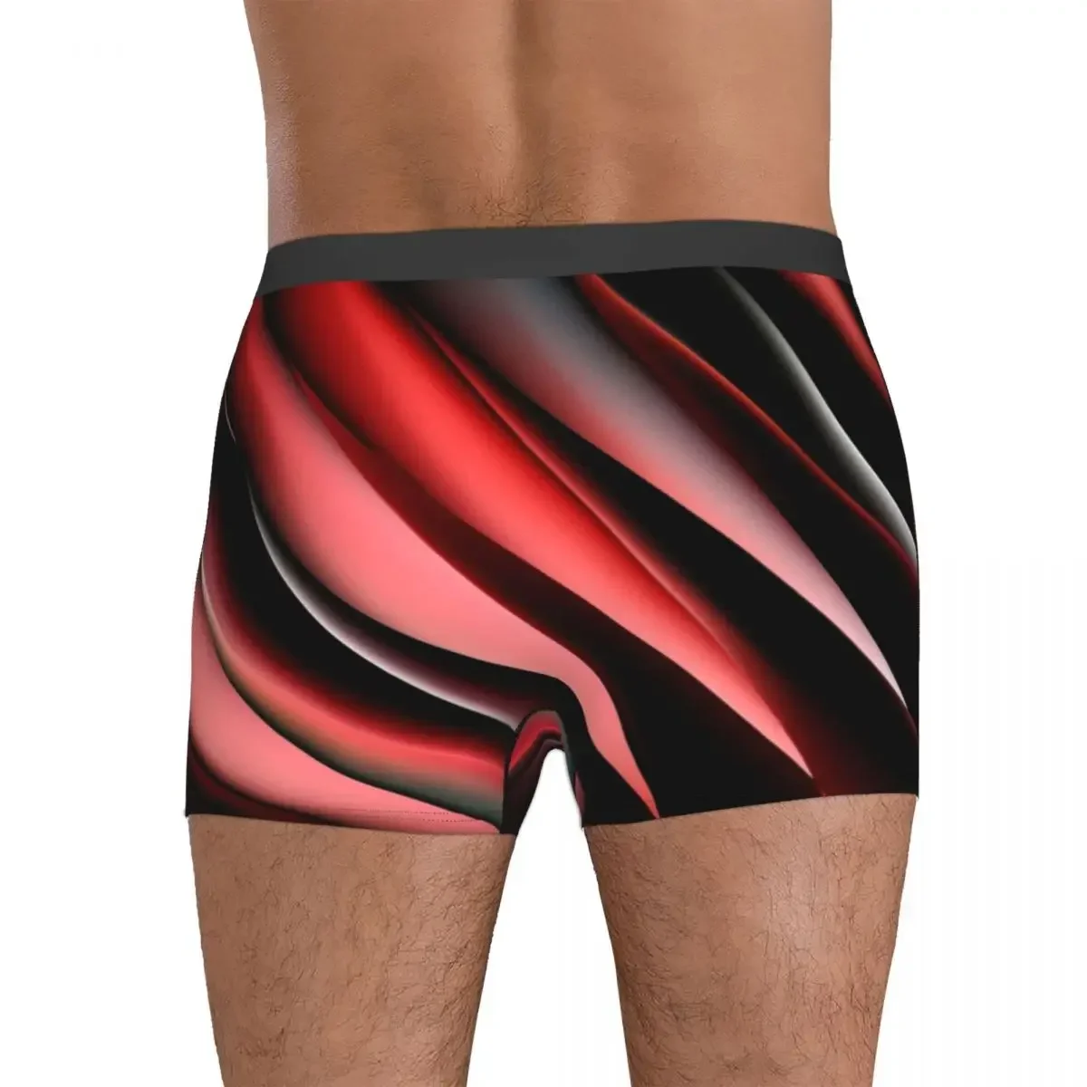 Boxer Underpants Shorts Decorative Red And Black Panties Men Comfortable Underwear for Homme Man Boyfriend Gifts