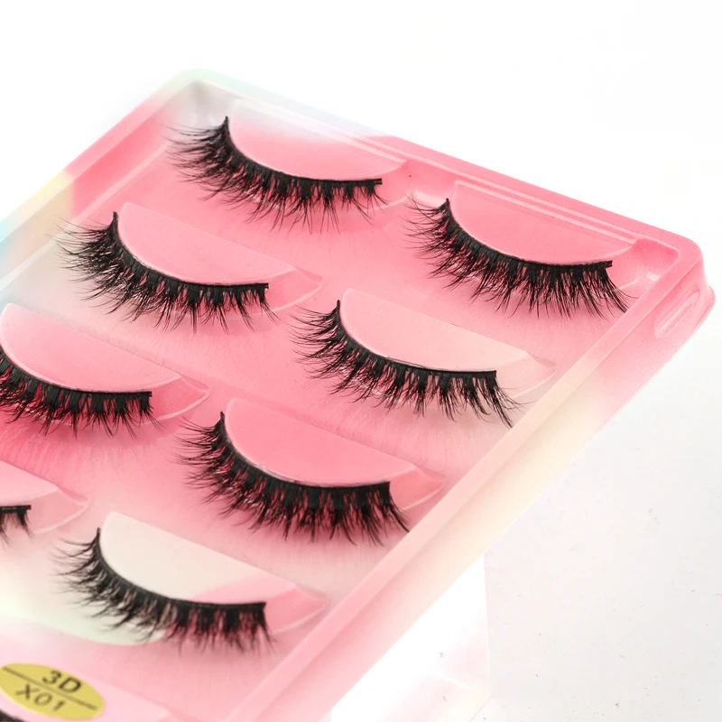 New 5 Pairs natural false eyelashes thick makeup real 3d mink lashes soft eyelash extension fake eye lashes short mink eyelashes