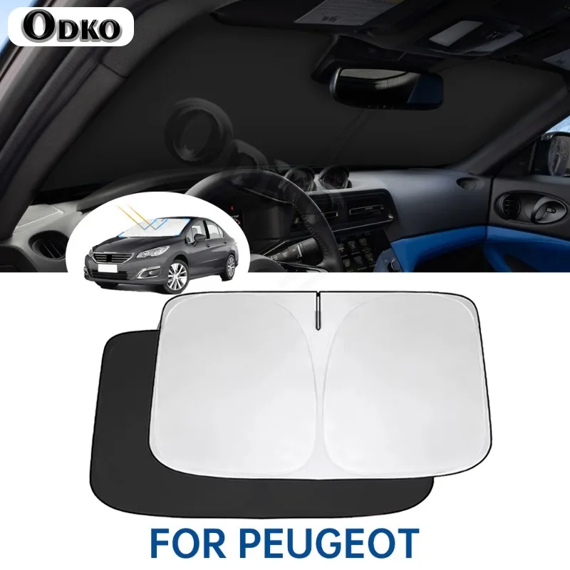 Parasol para parabrisas, visera para coche, parasol para ventana delantera, cubierta parasol para Peugeot 408 307 3008 5008, Protector solar para coche