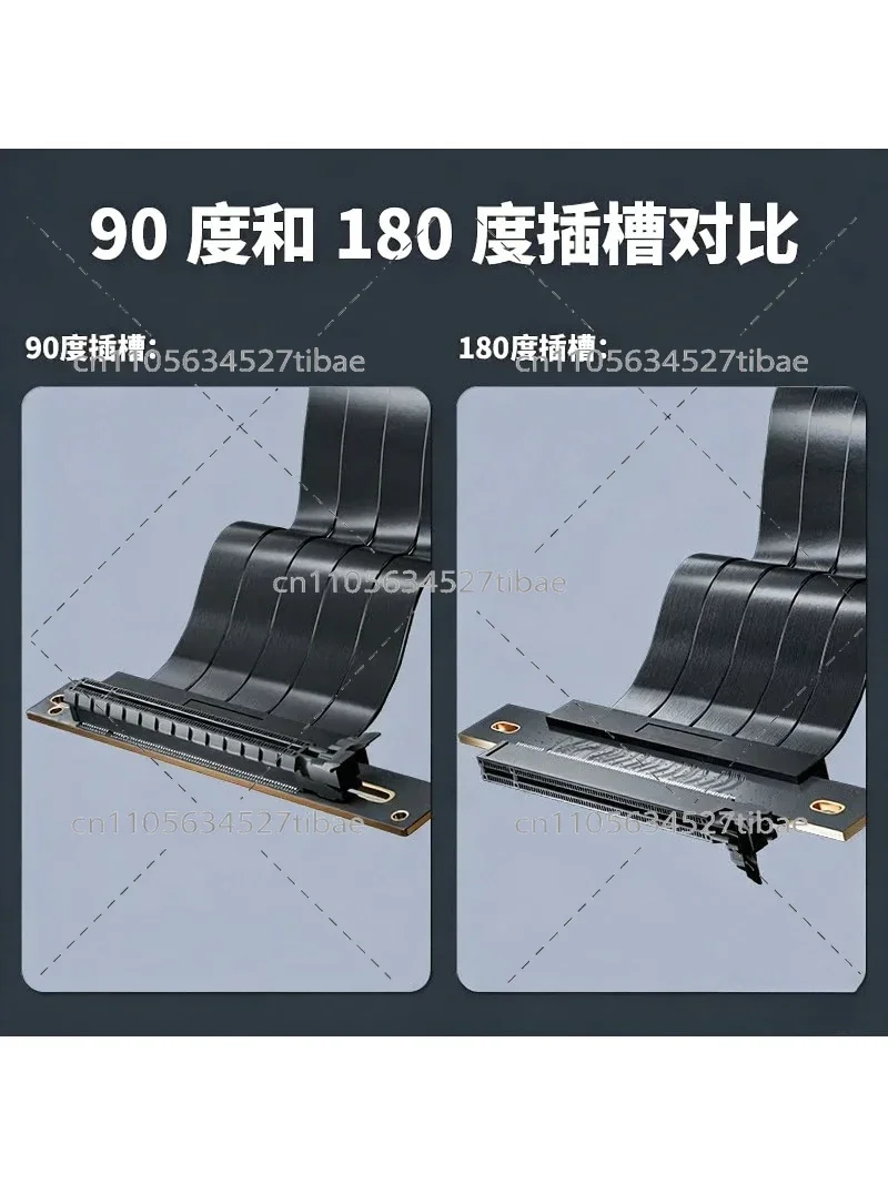High-Speed PCIE 4.0 X16 Graphics Card Extension Cable with Vertical Mounting Bracket for PC Cases
