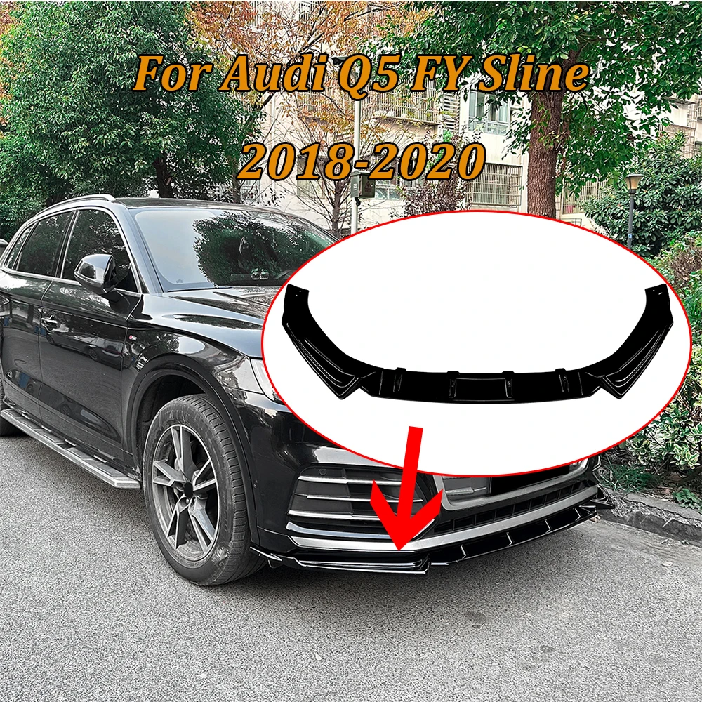 Dla Audi Q5 FY Sline 2018-2020 Samochodowy Przedni Splitter Dokładka Dyfuzor Zestaw Body Kit Akcesoria do Modyfikacji Zewnętrznego Wykończenia Samochodu