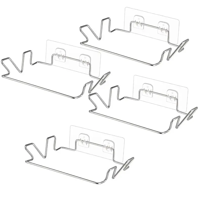 

A96K-держатель мешка для мусора из нержавеющей стали (4 шт.) для двери кухонного шкафа, шкафа с настенной наклейкой, портативный держатель для сумки