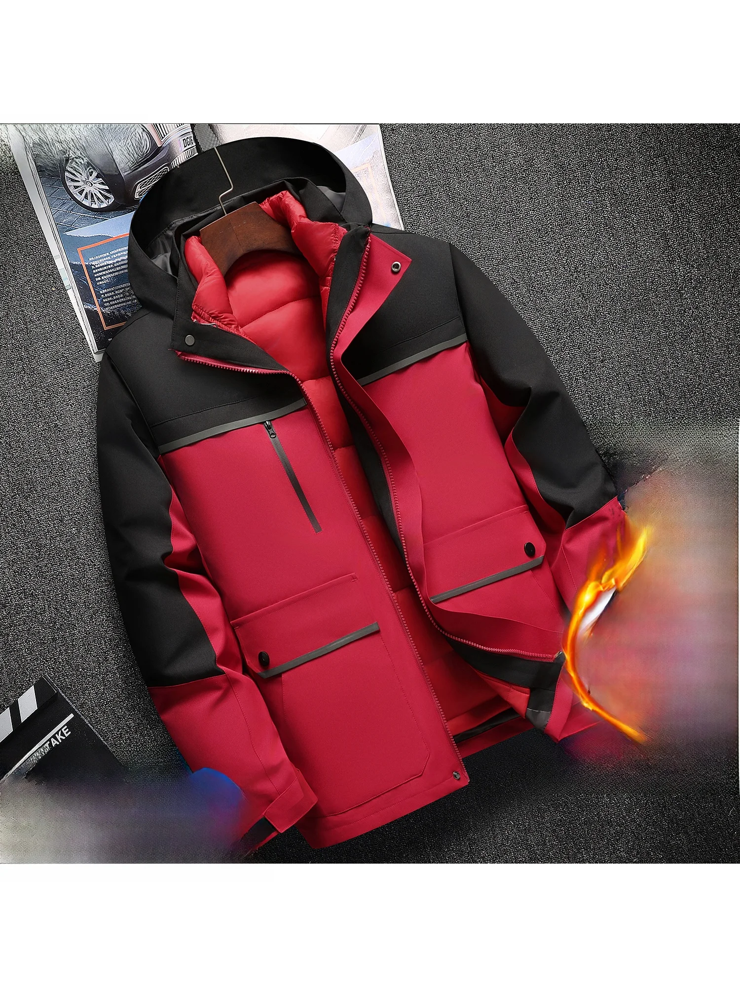 

Утепленная хлопковая рабочая куртка с отстегивающимся внутренним слоем для мужчин и женщин, зимняя теплая ветрозащитная уличная куртка на флисовой подкладке для молодежи