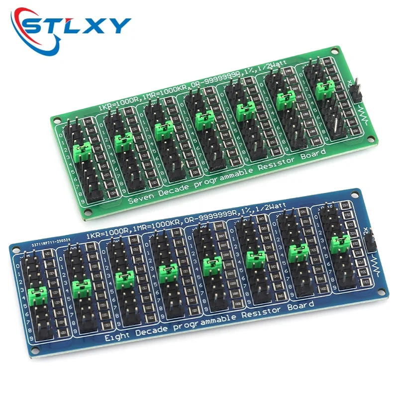 0.1R-9999999R Programmable Resistor Resistance Board Module High Precision 1/2W 1% 8-Segment Jumper Caps 0.1-9999999 ohms
