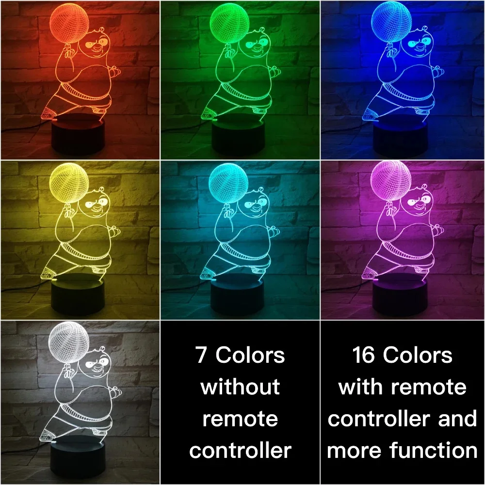 Veilleuse LED Kung Fu pour garçons, veilleuse de Krasnobasket-ball pour chambre d'enfants, lampe USB 62, cadeau d'anniversaire pour enfants