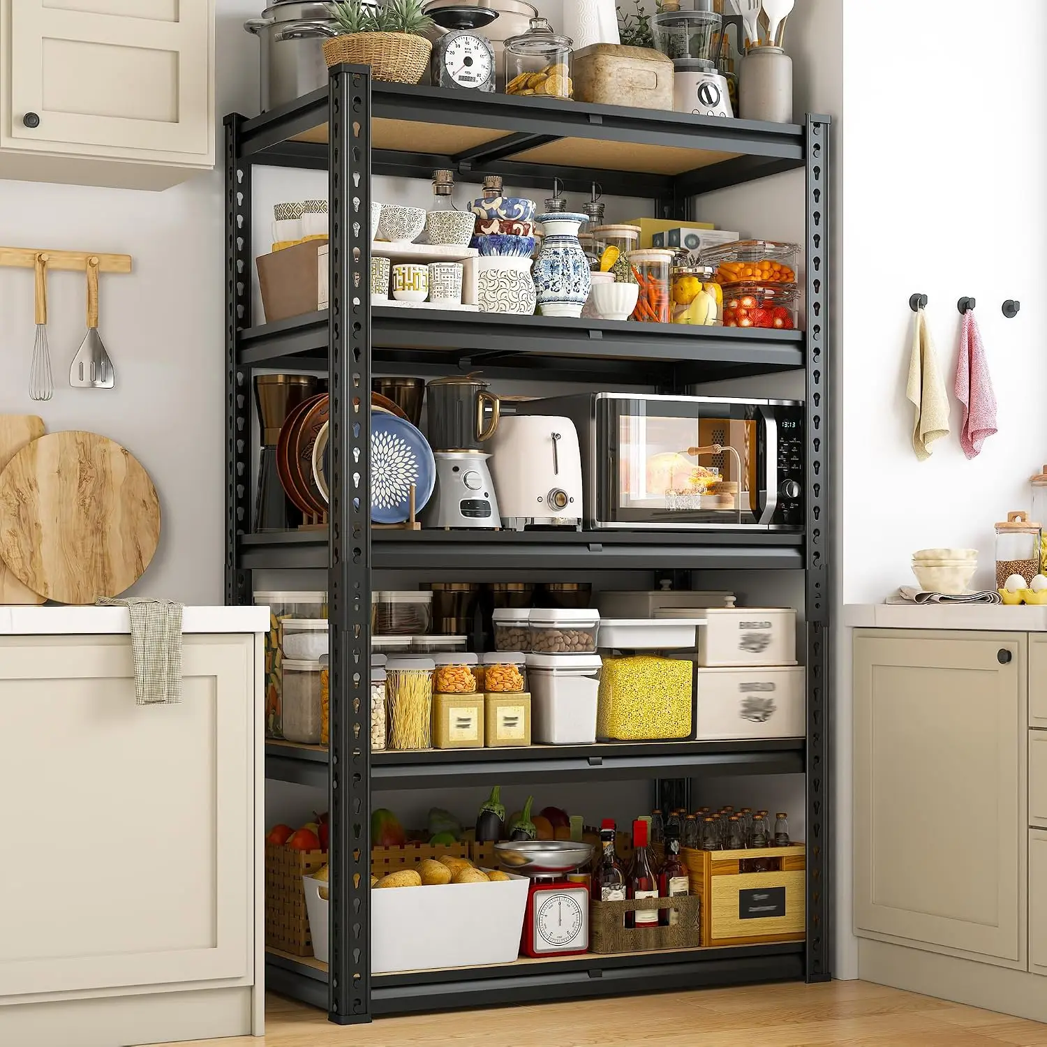 Metal Storage Rack with Smooth Edges for Garage Basement Pantry, Customized