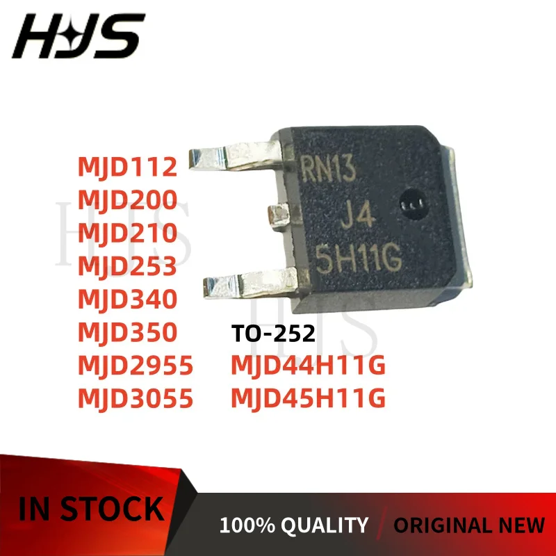 10PCS MJD112 MJD200 MJD210 MJD253 MJD340 MJD350 MJD2955 MJD3055 MJD44H11G MJD45H11G TO-252 Brand new In stock