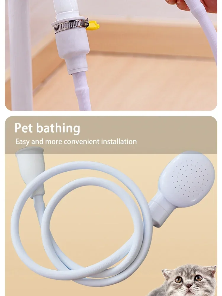 Haustier-Badewannen-Duschsprüher, Multifunktionaler Hunde- und Katzen-Gartenduschkopf für Haustier-Reinigungs- und Pflegezubehör – Detail 5