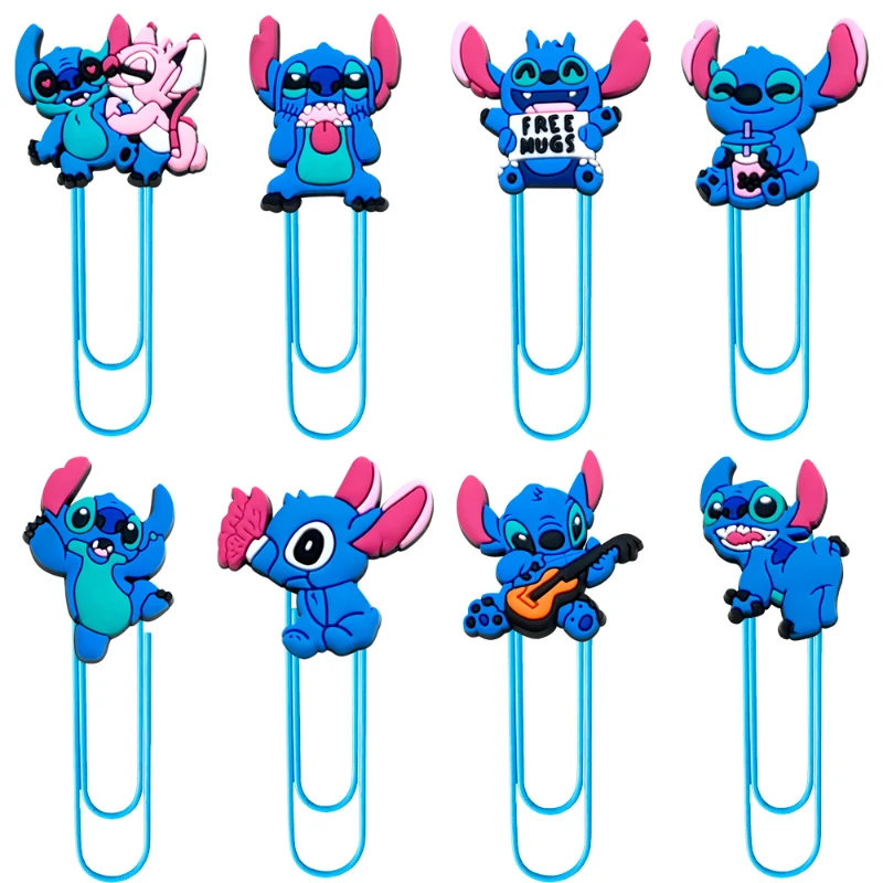 

Hot Sale Cartoon Anime Stitch Ohana Series Paper Clip Bookmark, Metal Material, Stitch Fan Reading Accessories Bookmark Gift