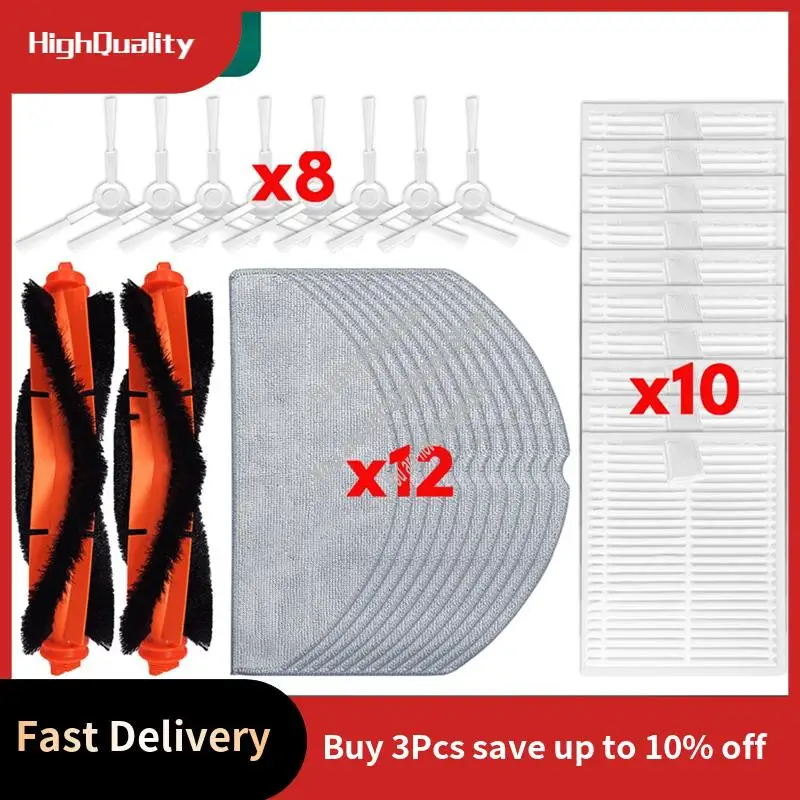 

For Xiaomi S20 / D106 Accessories Hepa Filter Main Roller Brush Mop Cloth Spare Parts-A57X