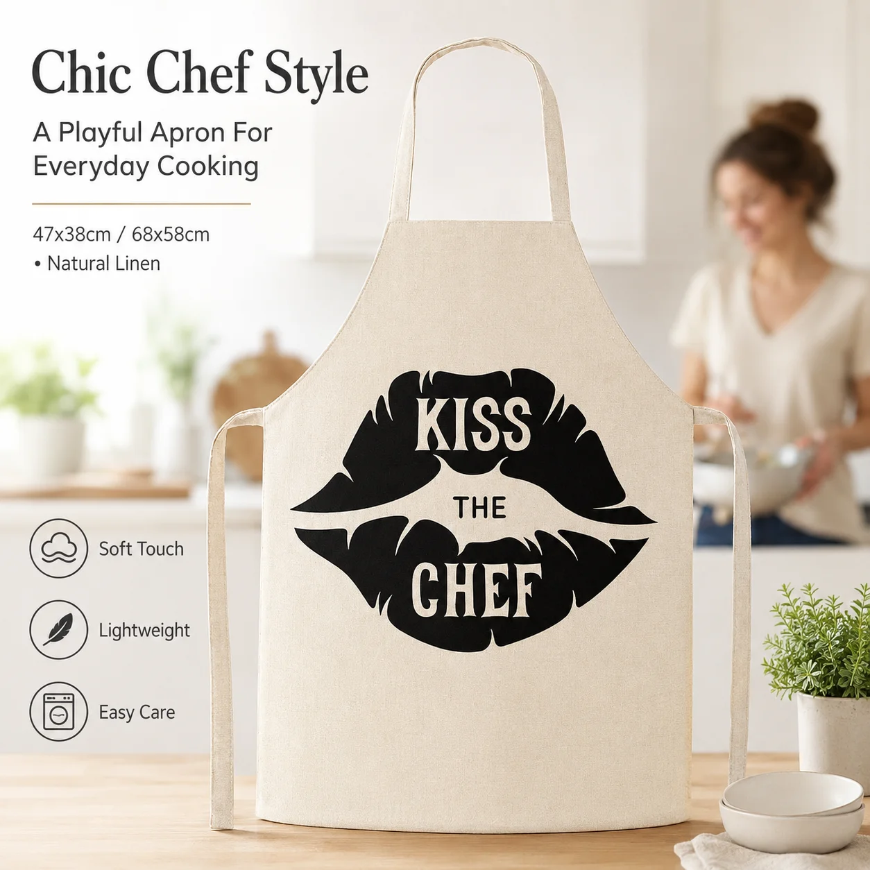 مريلة مطبخ كتان بدون أكمام بطب - مراجعة Kitchen Baking Quotes وسعره