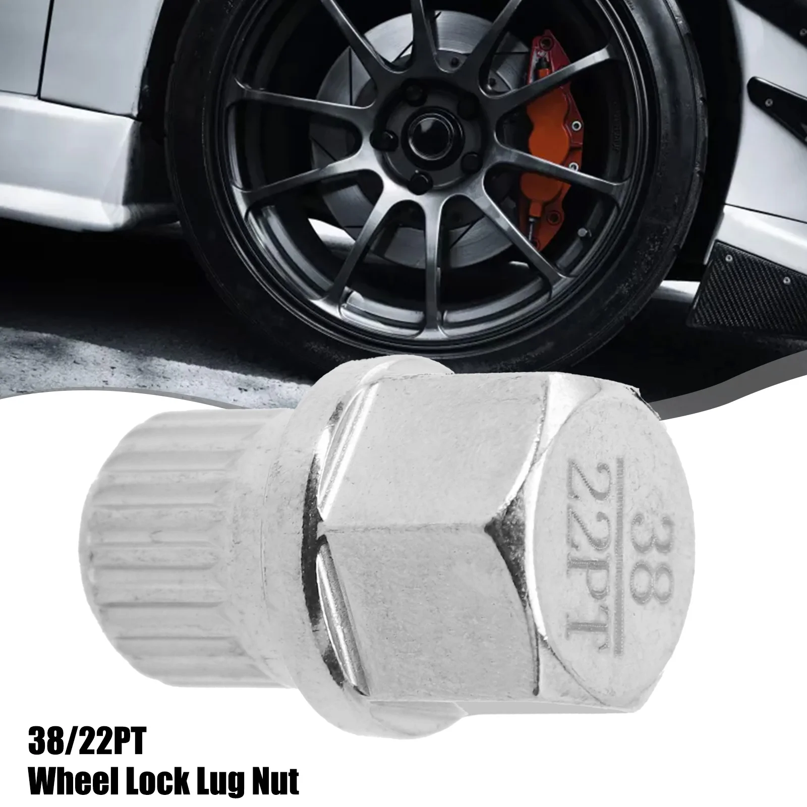 Wheel Lock Lug Nut 20x28mm 38/22PT Anti-theft Tire Screw New Replace Silver Tone Steel For BMW Car Accessories