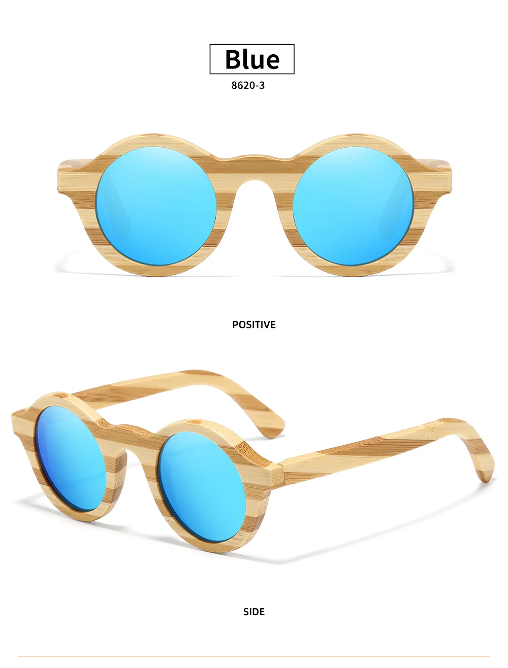 GM Natürliche Zebra Bambus Holz Aduit Sonnenbrille Handgemachte Polarisierte Gläser Spiegel Beschichtung Linsen Brillen Mit Geschenk Box 8620C – Detail 11