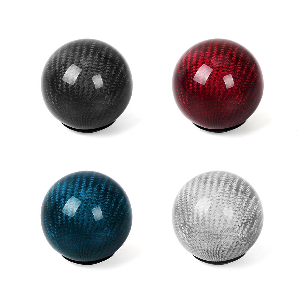 Real Carbon Fiber Gear Shift Knob Round Ball Manual Transmission Shifter Lever Knob Racing Car Modification Handle Knob SFN031