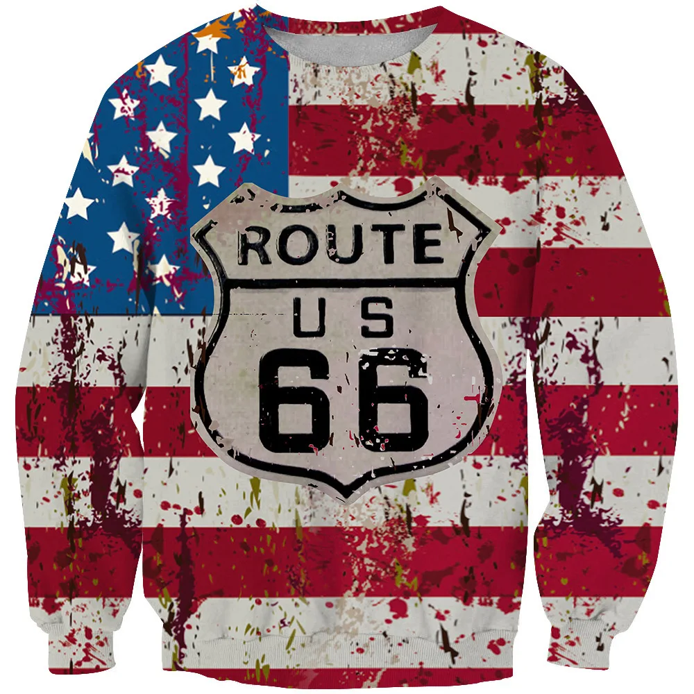 New European and American street hip-hop style 66 sign 3D digital printed trendy casual hoodie