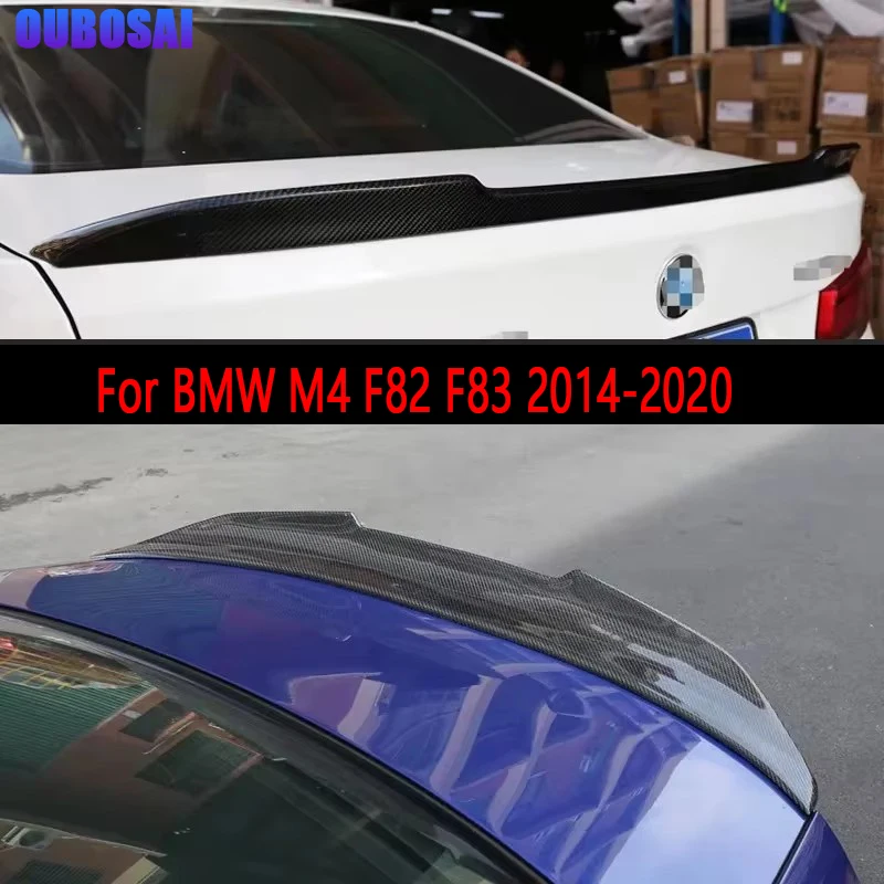 

For BMW M4 F82 F83 2014-2020 Carbon Fiber Spoiler Shunt Rear Tail fins Duckbill Car Wing Retrofit the rear wing body kit