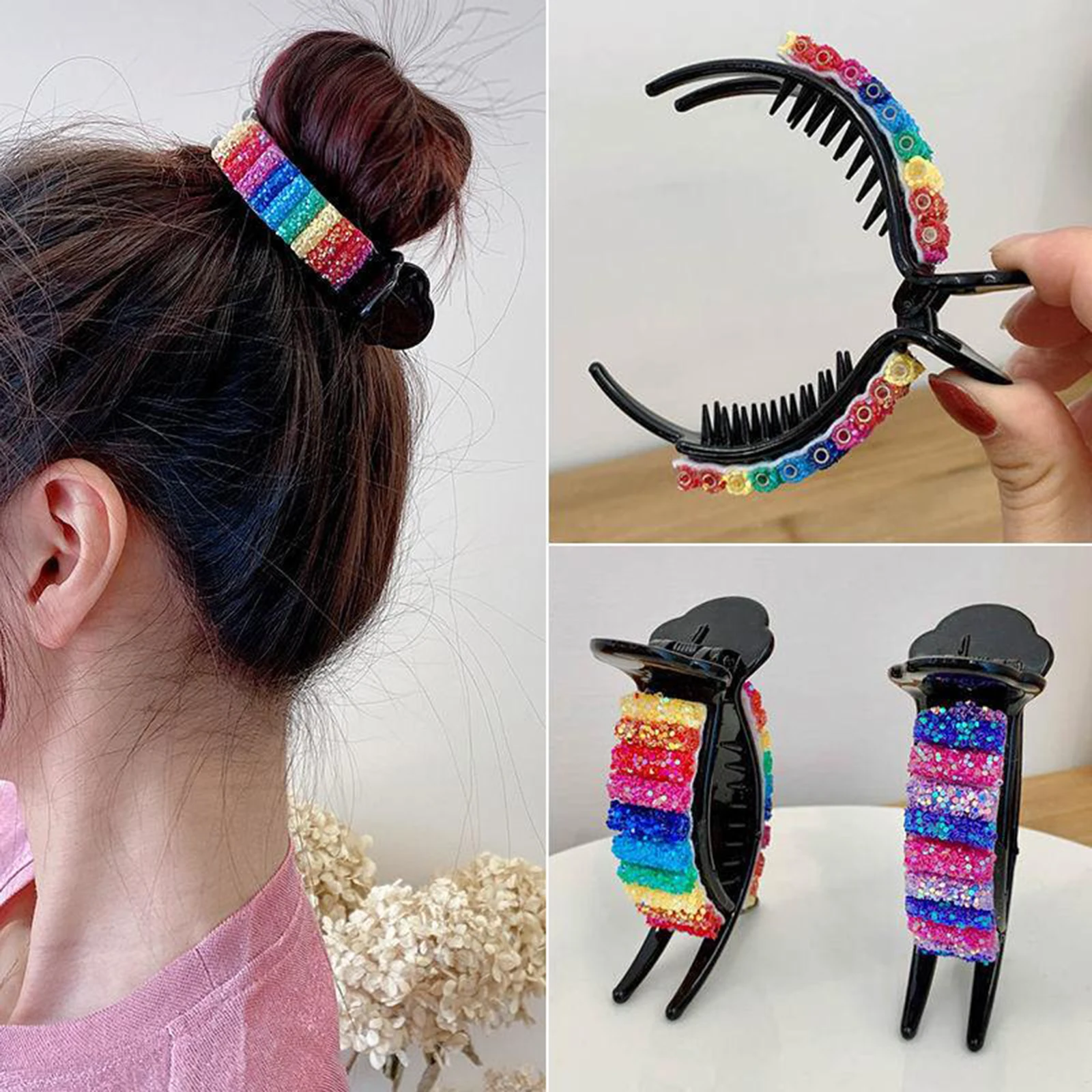 

Large Hair Clips Barrette Jaw Clamp for bun Hairpins for Thick Hair