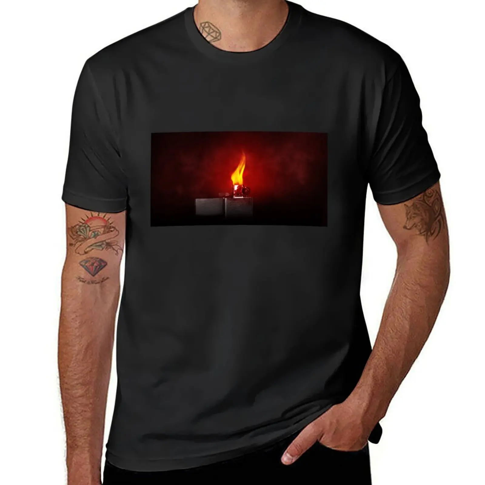 FLAME T-Shirt vintage clothes tops funny t shirts for men