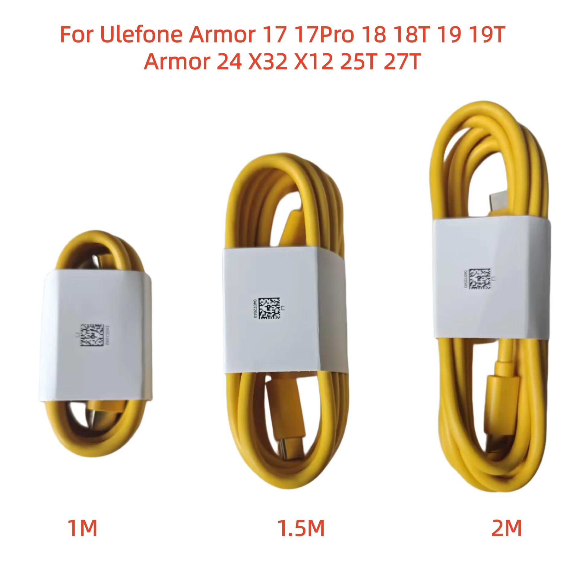 Image of Für Ulefone Armor 17 17Pro 18 18T 19 19T Armor 24 X32 X12 25T 27T Telefon 6A 1M 1,5M 2M Schnelles PD-Ladekabel Typ C USB-Kabel