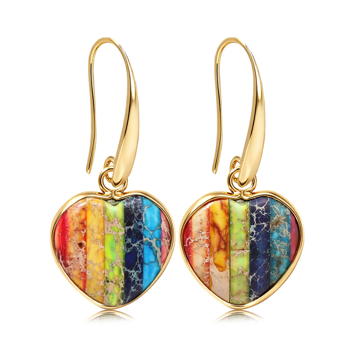 

Женские серьги-подвески в форме сердца, радужные императорские бирюзовые модные милые серьги для женщин, одежда для свиданий, поездок на работу и отпуска