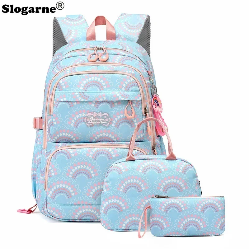 Children New Backpack Girls Primary Schoolbag Students Fashion Schoolbags Kids Large Capacity Backpack 3pcs Sets Waterproof Bags