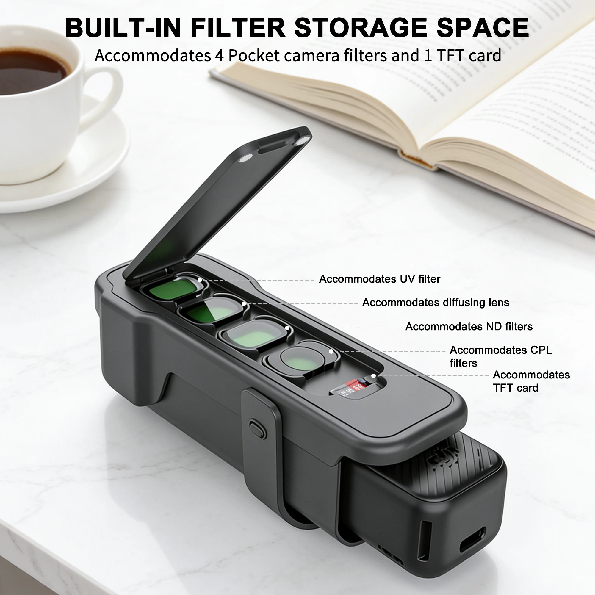 Camera Protective Cover with Uv Filter Storage Box for Dji Pocket 3 Camera