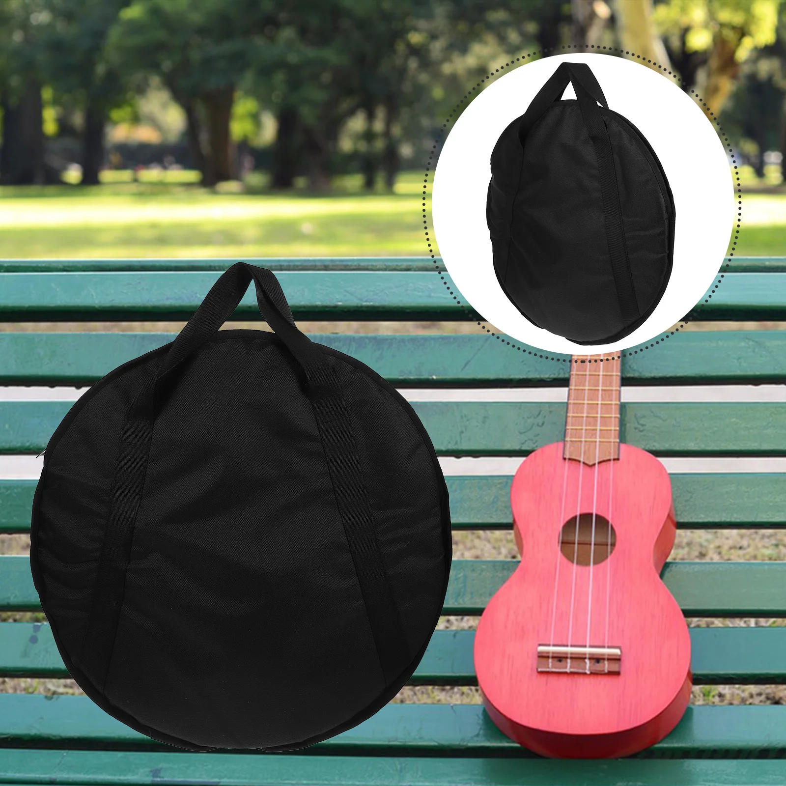 

Cymbal Storage Bag with Thickened Design Instrument Pouch for Drum Gear Portable Tote Bag Wear-Resistant Non-Fading Black Carry