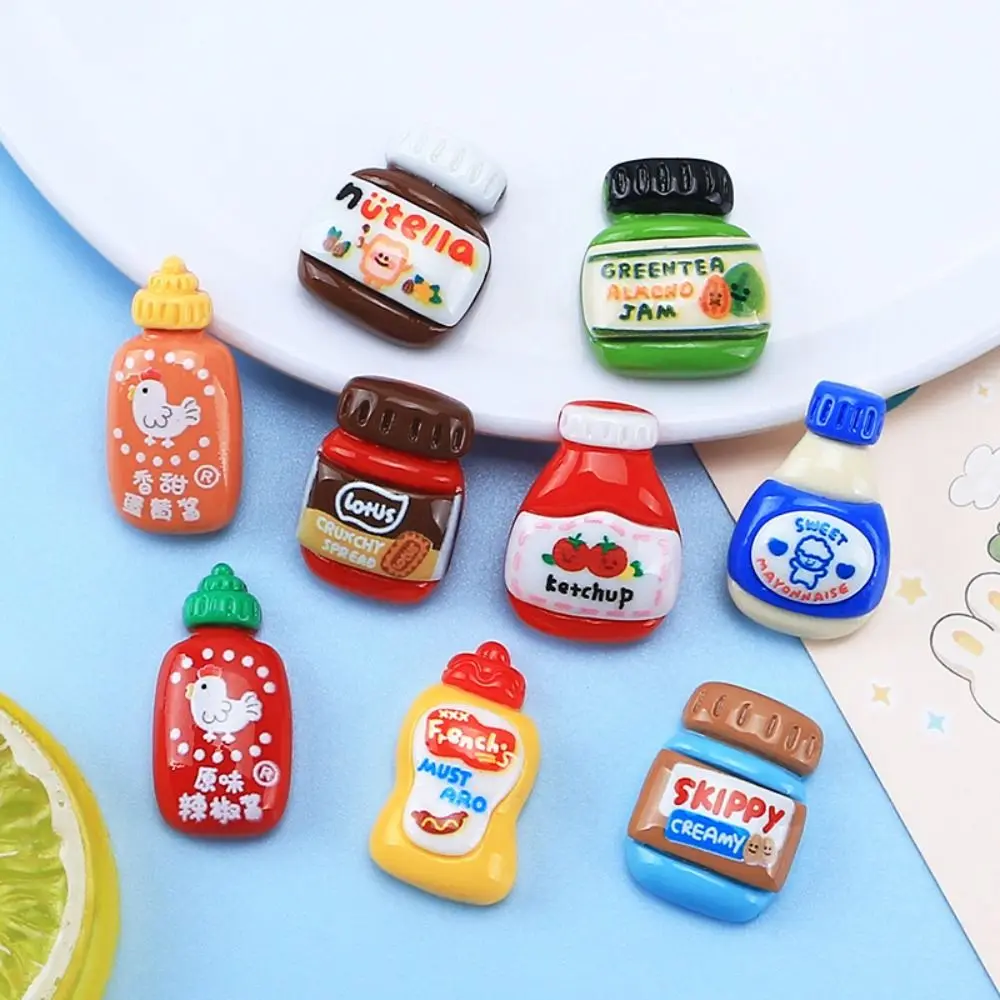 

5Pcs/set Cute Mini Sauce Bottle Resin Cabochon DIY Jewellery Hairpin Accessories Hairwear Ornament Crafts Phone Case