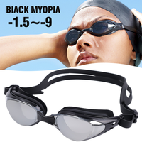 Myopia Swimming Glasses Prescription -1.0~-9.0 Waterproof Anti Fog Swim Eyewear Silicone Diopter Diving Goggles Adults Children