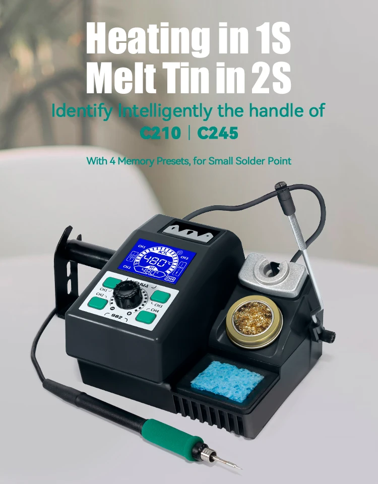 YIHUA 982 Repaid Heating Soldering Iron Staion Compatibled C210 Solder Iron Handle Electronic Welding Rework Station