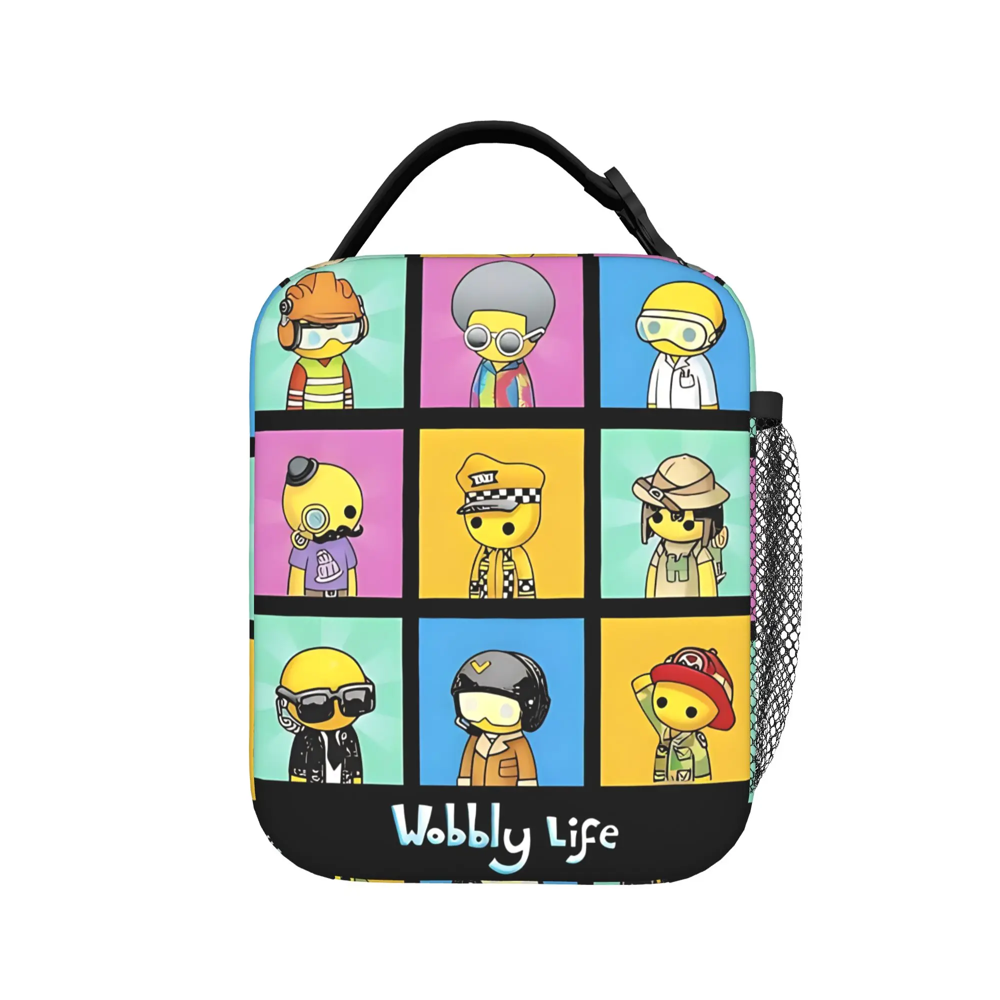 Wobblys Life Characters Insulated Lunch Bags Thermal Bag Reusable,Lunch Container  Large Lunch Box Tote Men Women Outdoor