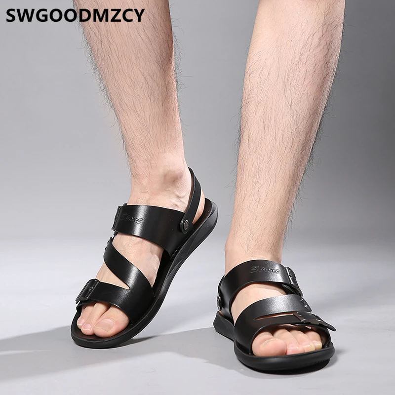 Man Sandals 2024 Summer Beach Sandals Leather Sandals Men Designer Shoes Men Open Shoes Men Zapatos De Hombre Erkek Ayakkabi image 6