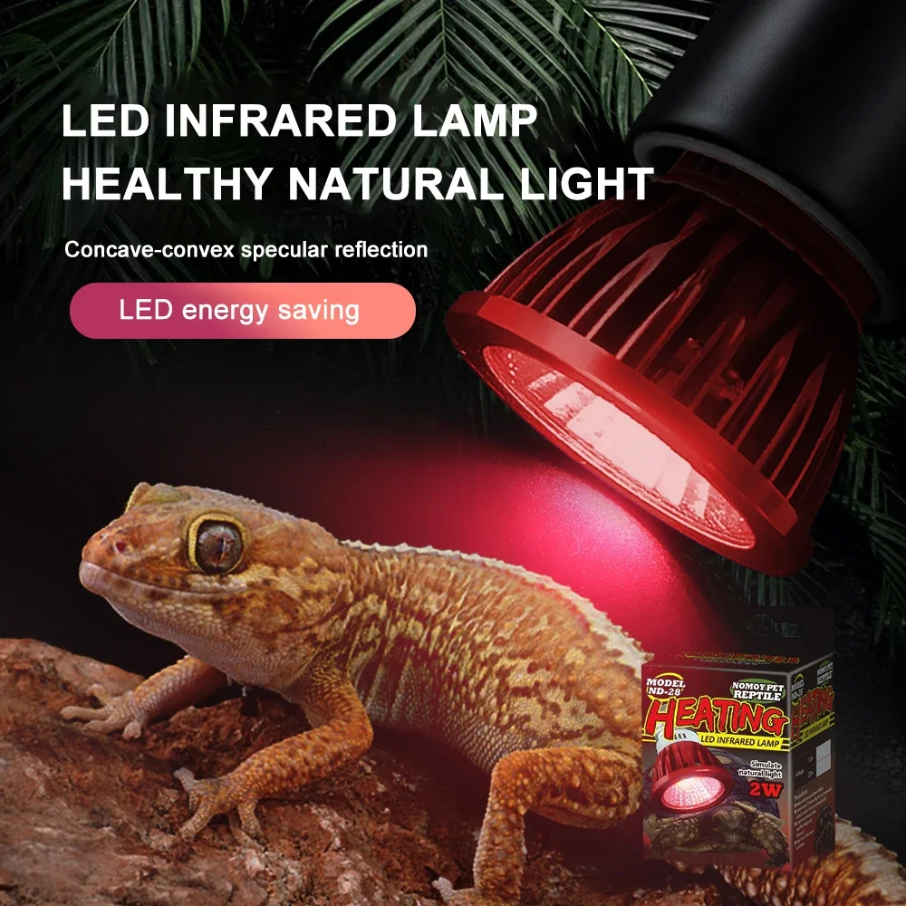 Crawling Pet Led Infrared Light 110V/220V Poultry Heating Bulb  Amphibian Lizard Snake Reptile Heat Bulb Feeding Box Supplies